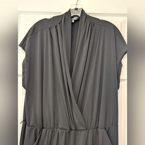 RACHEL Rachel Roy Pleated Black Jumpsuit Faux Wrap Witchy Plus Size 1X Pockets - Picture 5 of 10